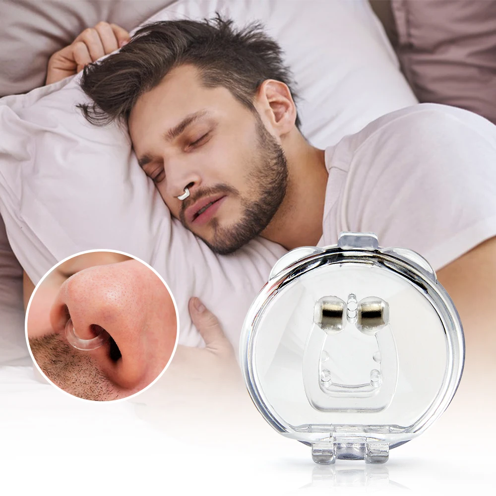 Magnetic Anti Snoring Device Silica Gel Nose Clip Easy Breathe Improve Sleeping Portable Anti-snore Purifier With Case 1/2/4PCS