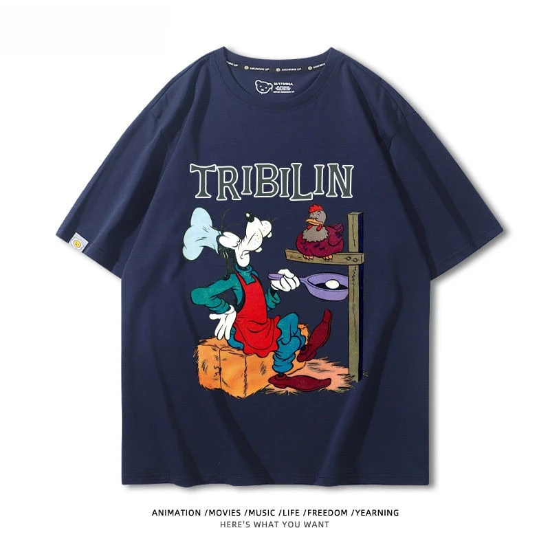 

Новинка 2023 года, семейная модная футболка из чистого хлопка для отдыха в стиле ретро, уличный студенческий стиль, стиль Y2K в стиле Харадзюку