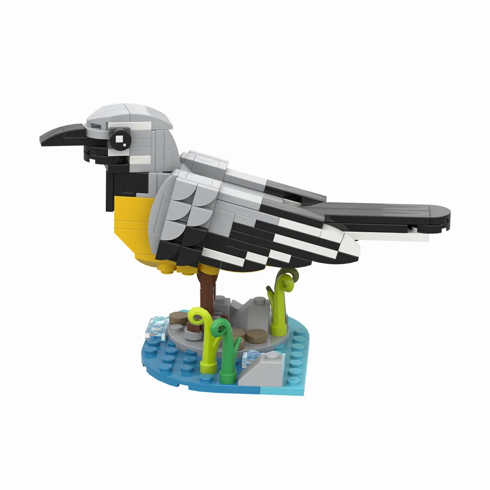 

MOC Grey Wagtail Bricks Animal Worlds Grey Wagtail Birds Building Blocks Model DIY Assembly Educational Toys Kids Birthday Gifts