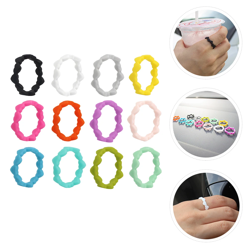 

12 Pcs Rings Silicone Finger Jewelry Outdoor Sports Bands Breathable Wedding Miss