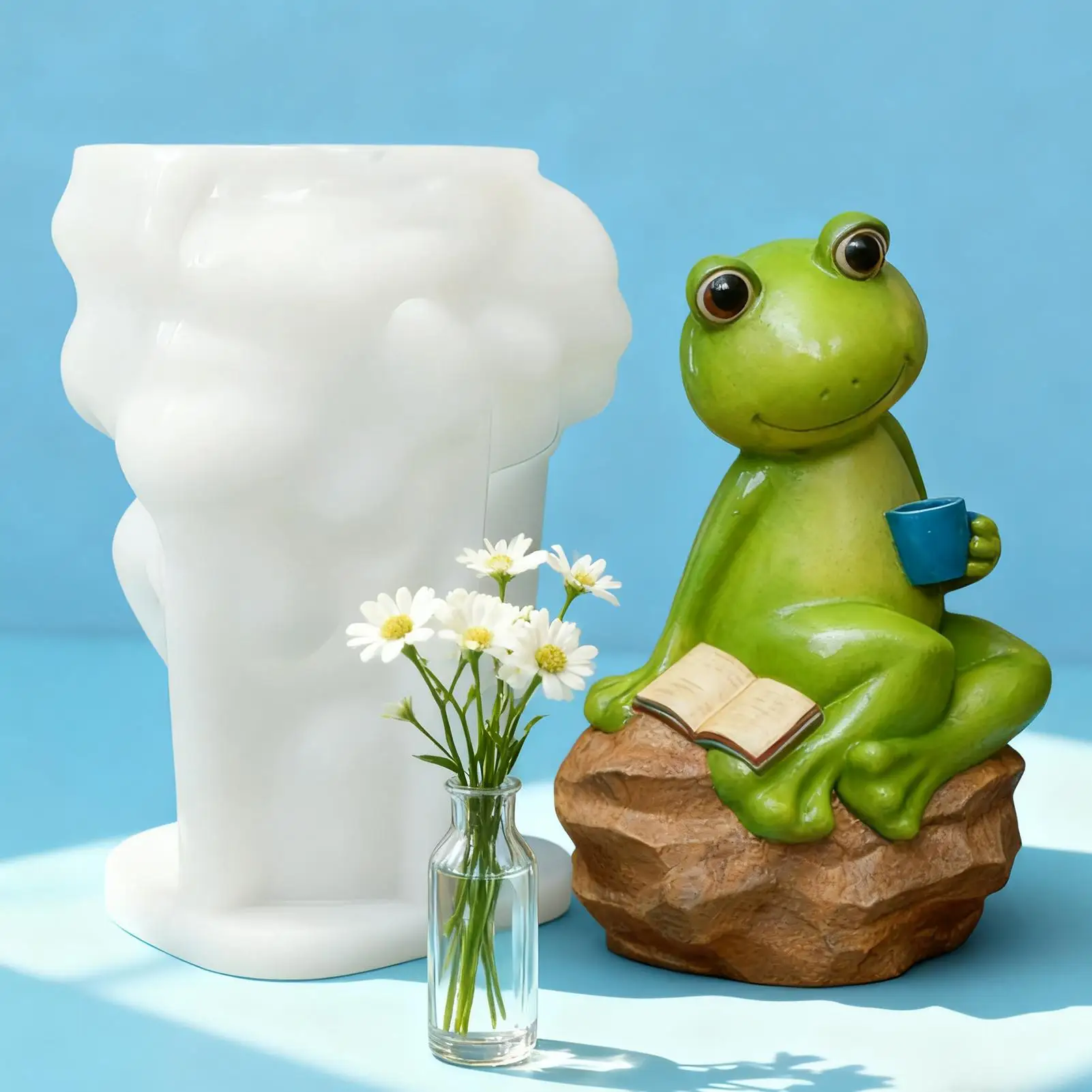 

Outdoor Frog Silicone Mold Non-Stick Silicone Garden Decor Plaster Craft Making Mold For Concrete Clay Candle Making Home Yard