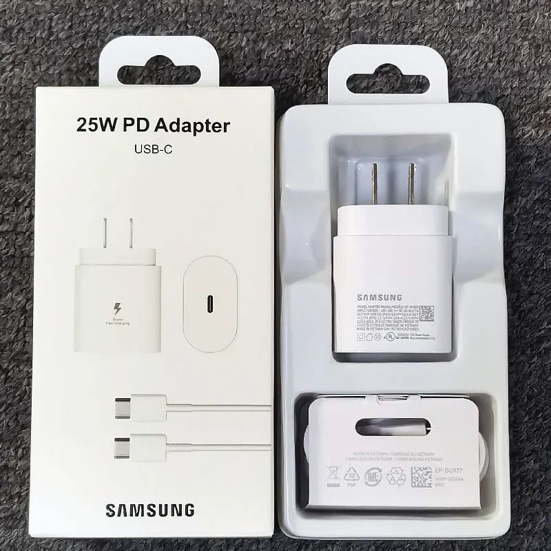 For Samsung A15 A25 A35 A55 A54 A73 25W US Charger PD Super Fast Charge Adapter For Galaxy Z Flip Fold 6 5 4 3 2 S24 S23 S22 S21