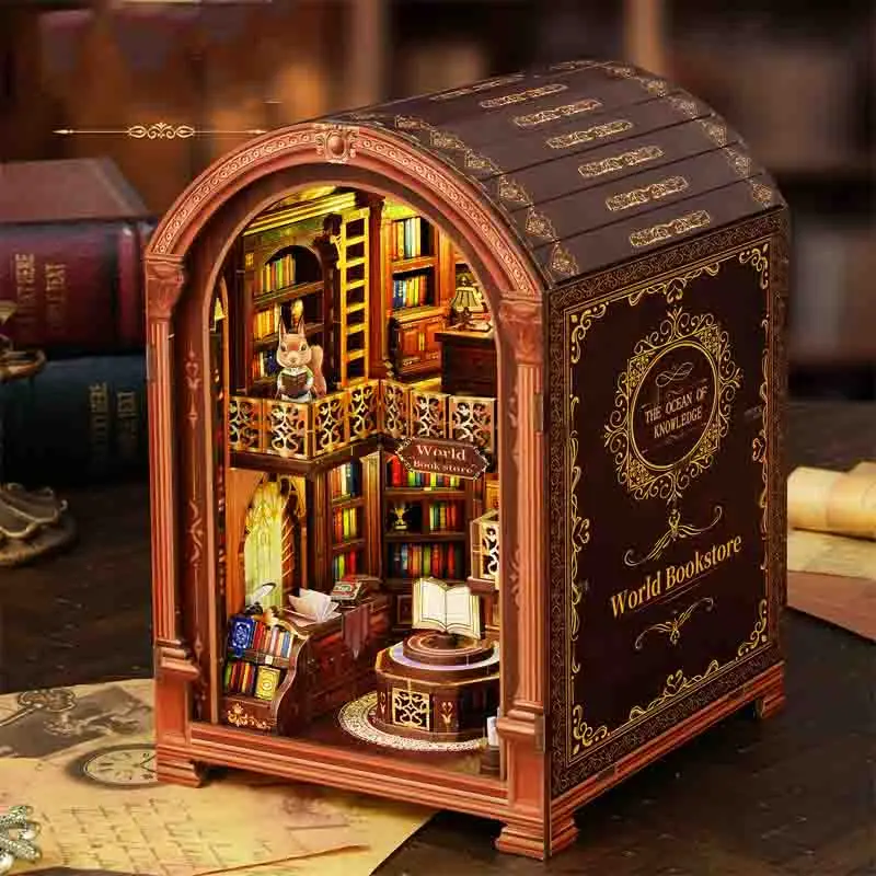 

Bookstore DIY Book Stand DIY Small House Assembly Small House Stereoscopic Book Stand Handmade Model Book Ornament
