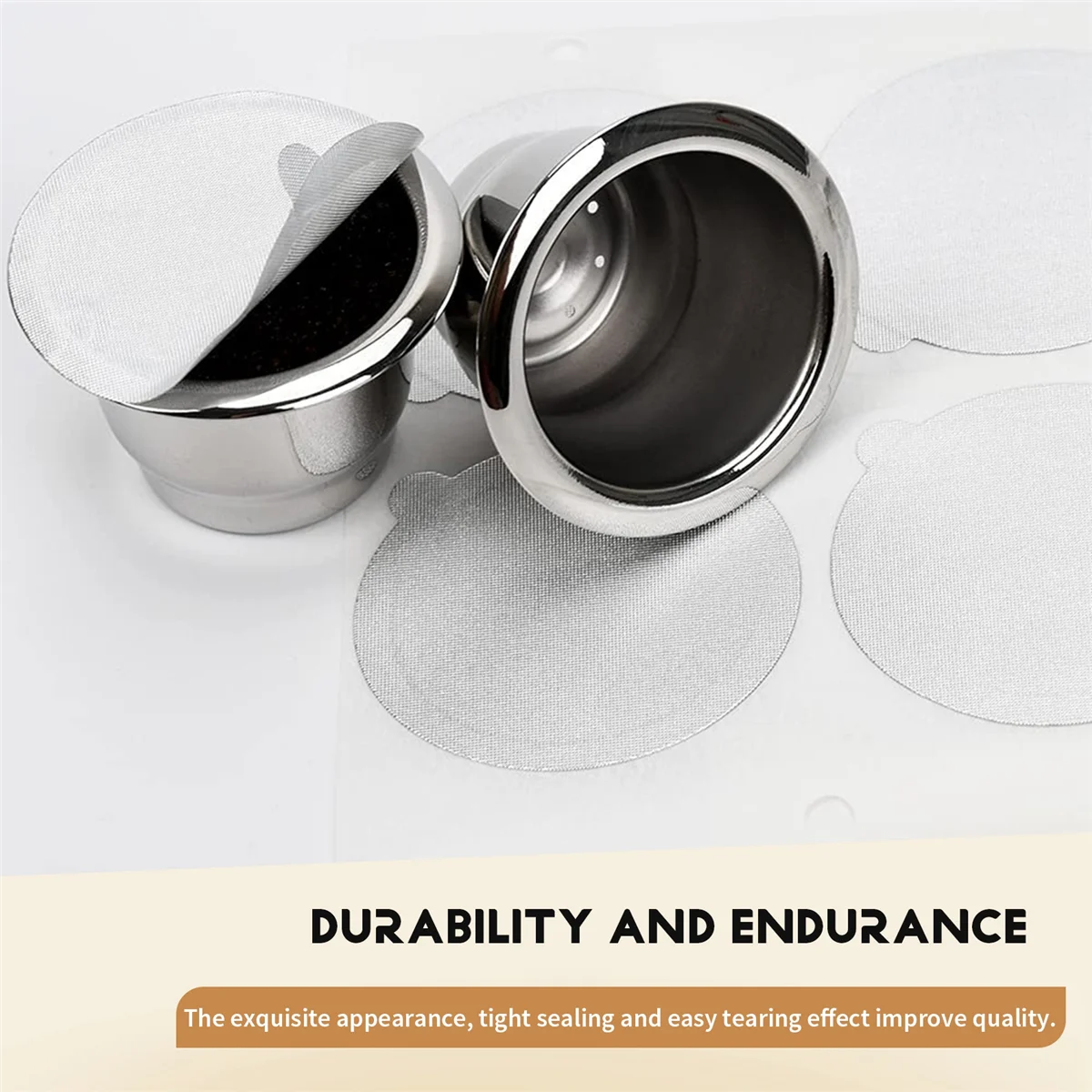 AT77 100Pcs กาวอลูมิเนียมฟอยล์ฝาปิดซีลสติกเกอร์สําหรับบรรจุทิ้งกาแฟ Nespresso POD นํากลับมาใช้ใหม่ 37 มม.