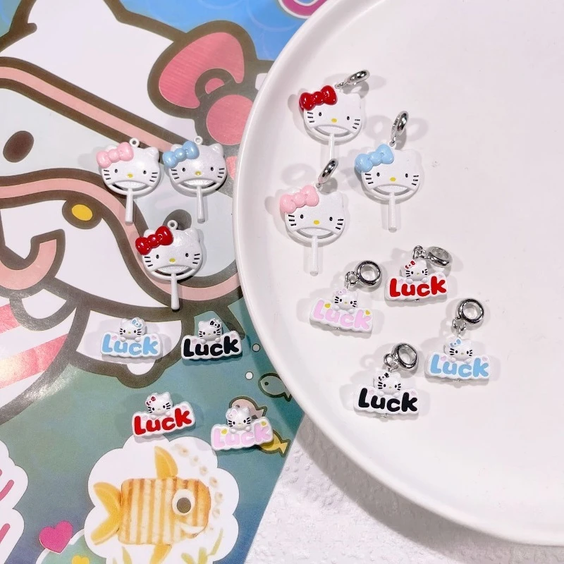 

Kawaii Hello Kitty Decoration Cute Cartoon Fan DIY Keychain Accessories Desktop Travel Women Supplies Student Gift Delivery
