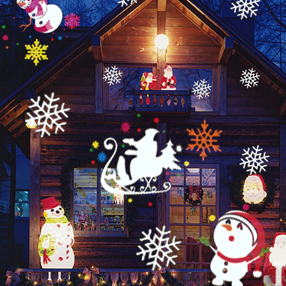 16 Patterns USB Christmas Projection Light Rotatable Dynamic Astronaut Projector Night Light for New Year Wedding Party Decor