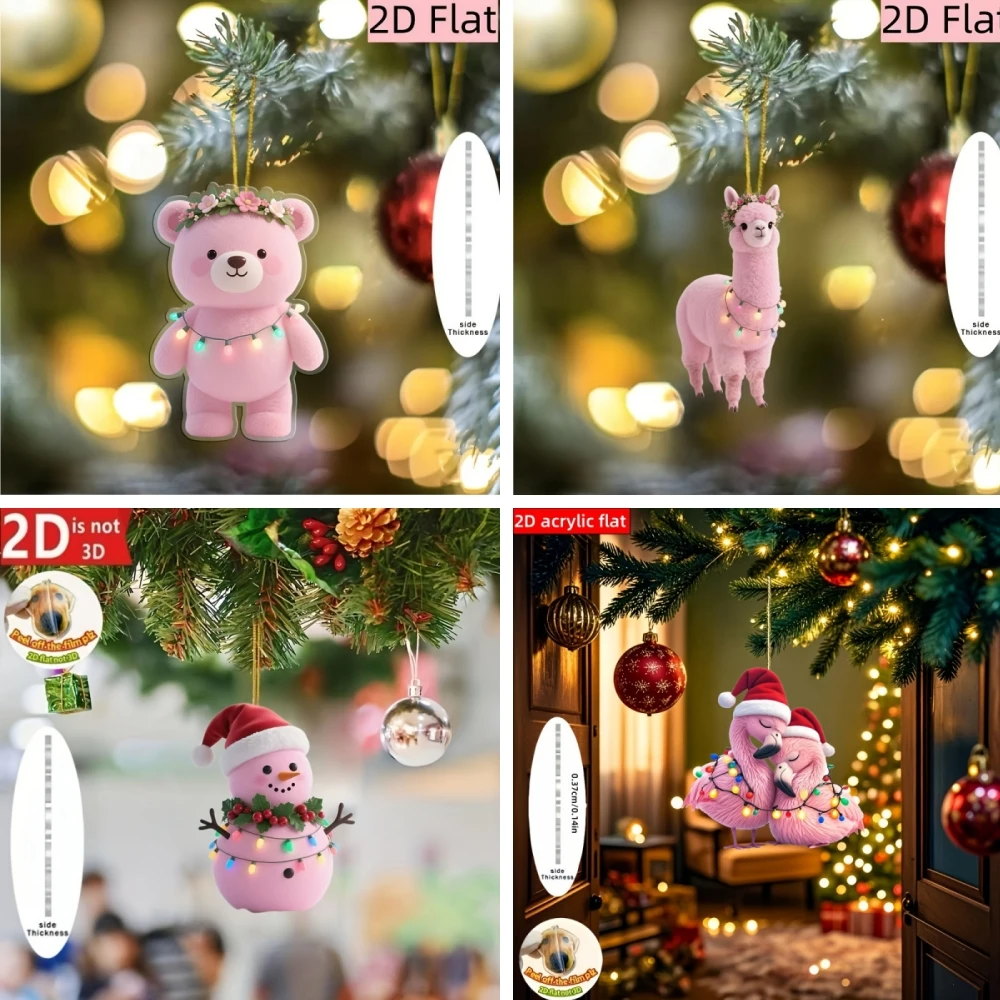 

Christmas Drop Ornament Modern Pink Snowman Ornament Christmas Pendant Cheerful Christmas Tree Hanging For Holiday Decoration
