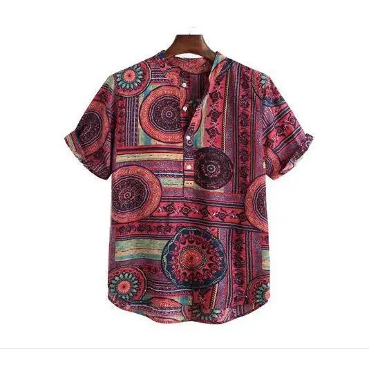 Herren bedrucktes irt Ethnic Sle ort Sve Polyesterfaser, nicht verformbar, normale Passform, ort Sve bedruckte Baumwolle irt