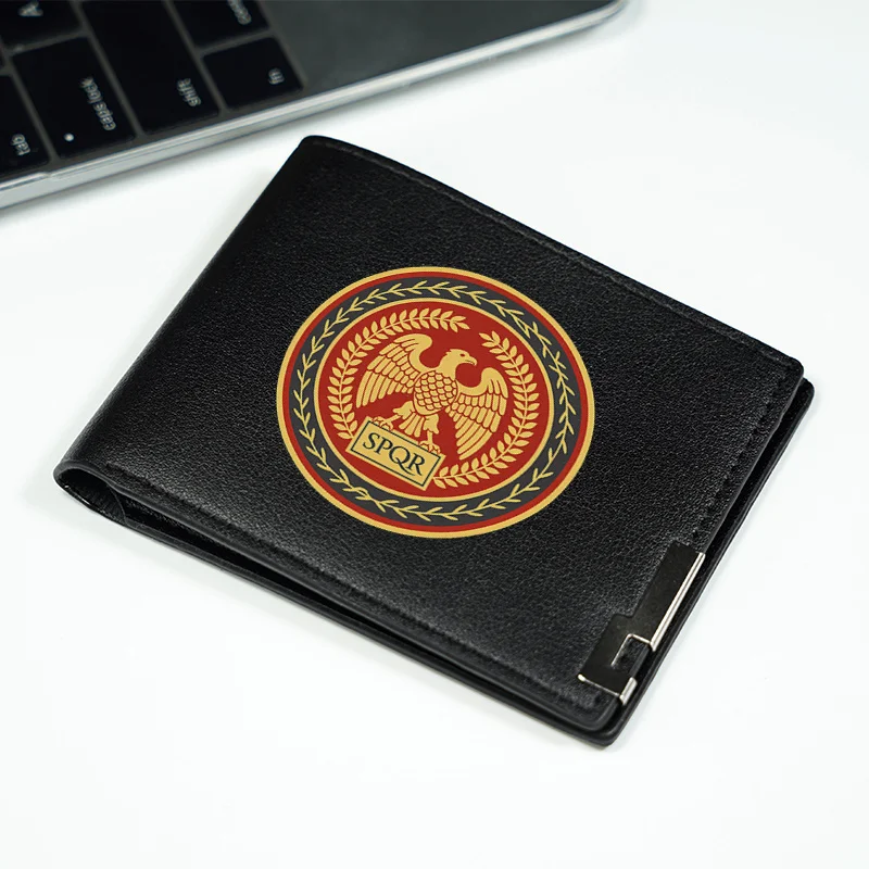 Portfel męski SPQR EAGLE EMBLEM, slim, skóra PU, biznesowy, modny, lekki, wytrzymały, do codziennego użytku, nowoczesny design.