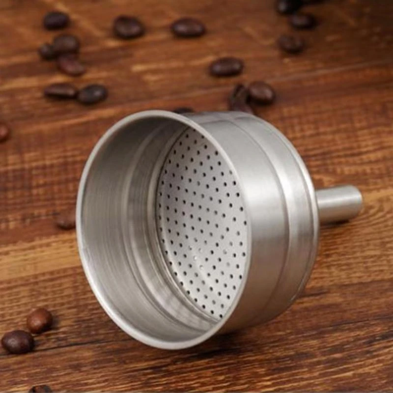 

R1WA High Quality Stainless Steel Funnel Easy Cleaning Coffee Filtering Funnel for 6 Cup Coffee Pots Stainless Steel Designs