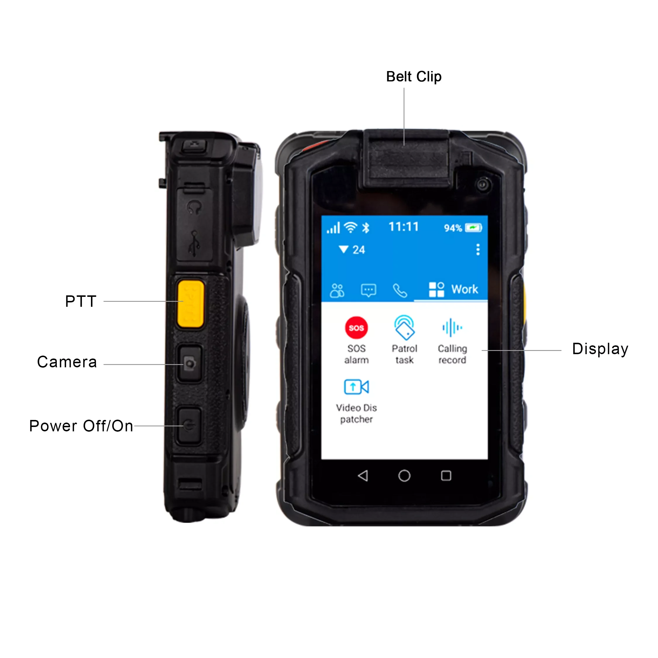 Anysecu I-10 walkie talkie 4G LTE Body Worn Camera  Android 8.1 Waterproof ip68 Night Vision Wifi Two-way Audio