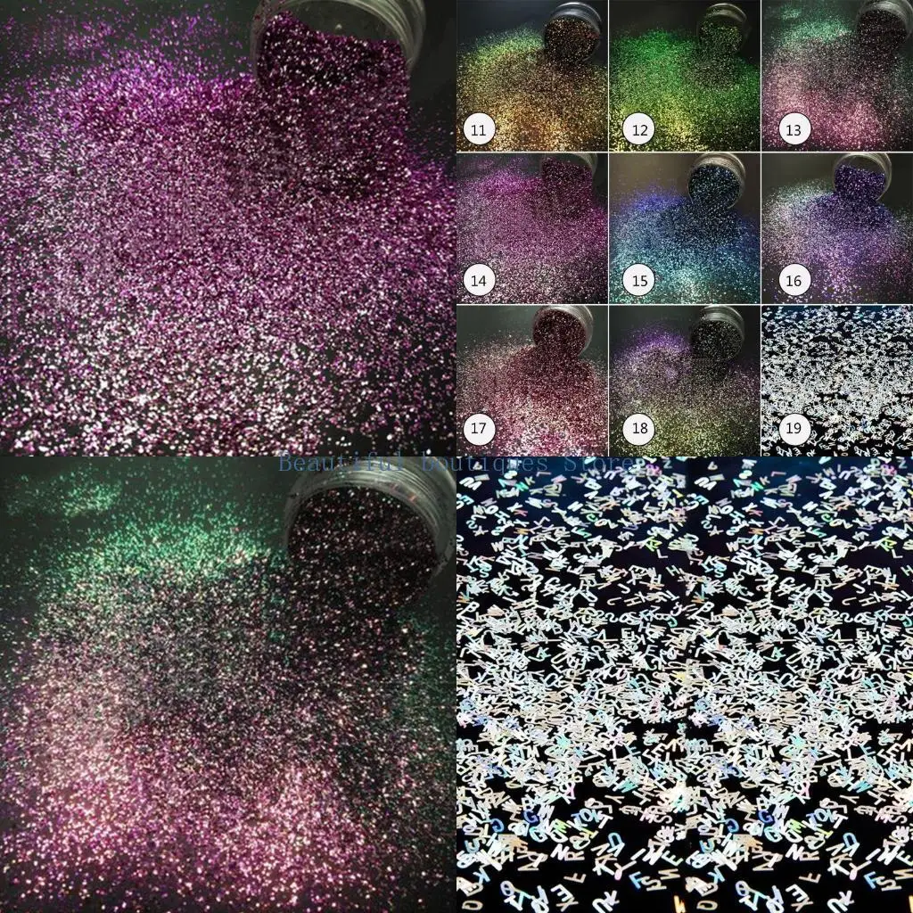 U4LF Resin Shinning Filling Flash Glitter Powder UV Crystal Epoxy Resin Filler Pigment 1Bottle 3g Nail Art Glow Bright Powder