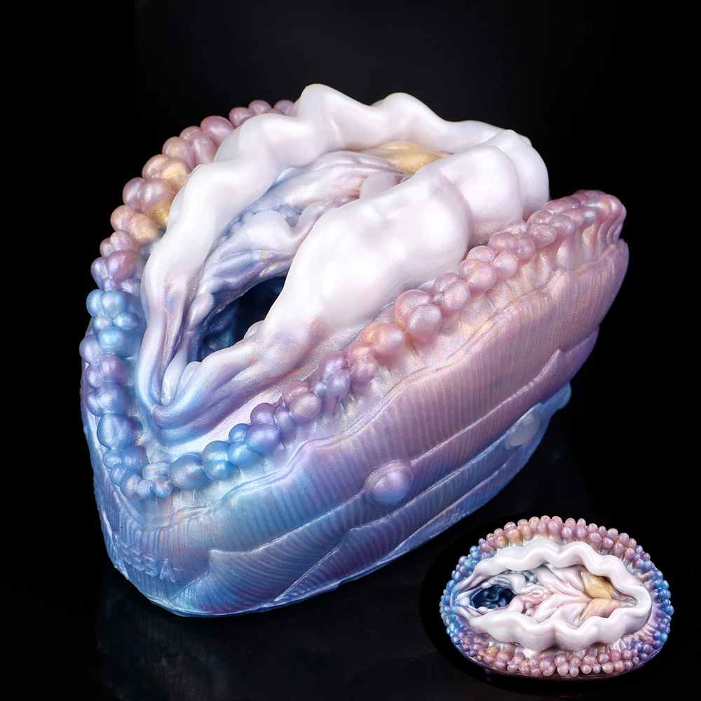 GEEBA Imitation Abalone Male Masturbators Cup Silicone Men Penis Stroker Realistic Vagina Textured Pocket Pussy Onahole Sex Toys