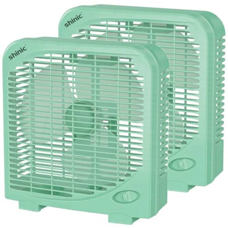 

2 Packs 10" Tabletop Box Fan 2 Speeds Quiet Table Fan with Strong Airflow Energy Efficient Small Box Fan Portable Kitchen Exhau