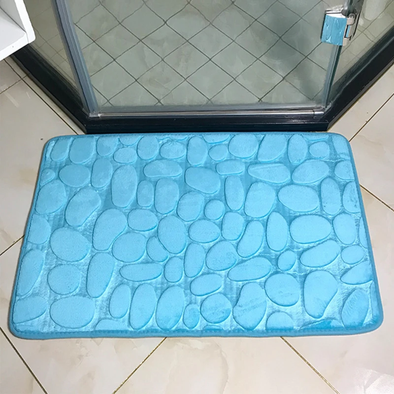 Cobblestone Embossed Bathroom Bath Mat Non-slip Carpets In Wash Basin Bathtub Side Floor Rug Shower Room Doormat Memory Foam Pad