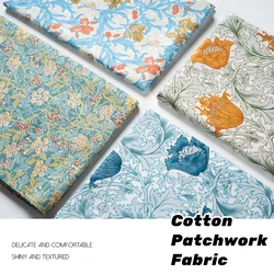 Vintage Plant Flower Floral Pattern Print Cotton Poplin Fabrics By The meters Sewing For Dolls Kids Dress Shirt Textiles