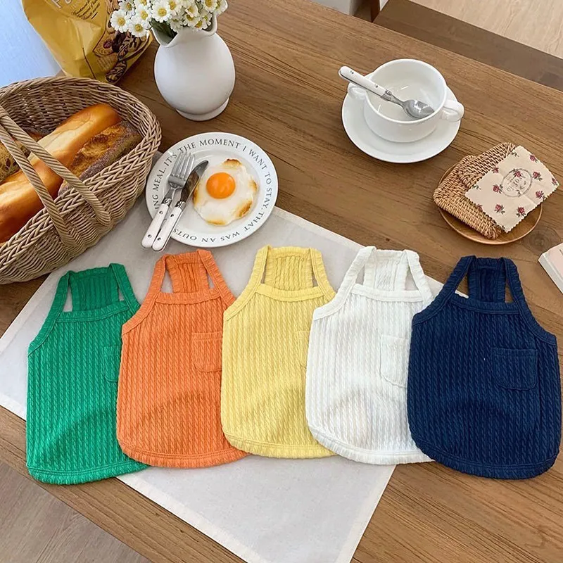 Green Pet Dog Clothes Cotton Thin Dogs Vest Soft For Small And Medium Chihuahua French Bulldog Pure Cotton T-shirt Puppy Clothes