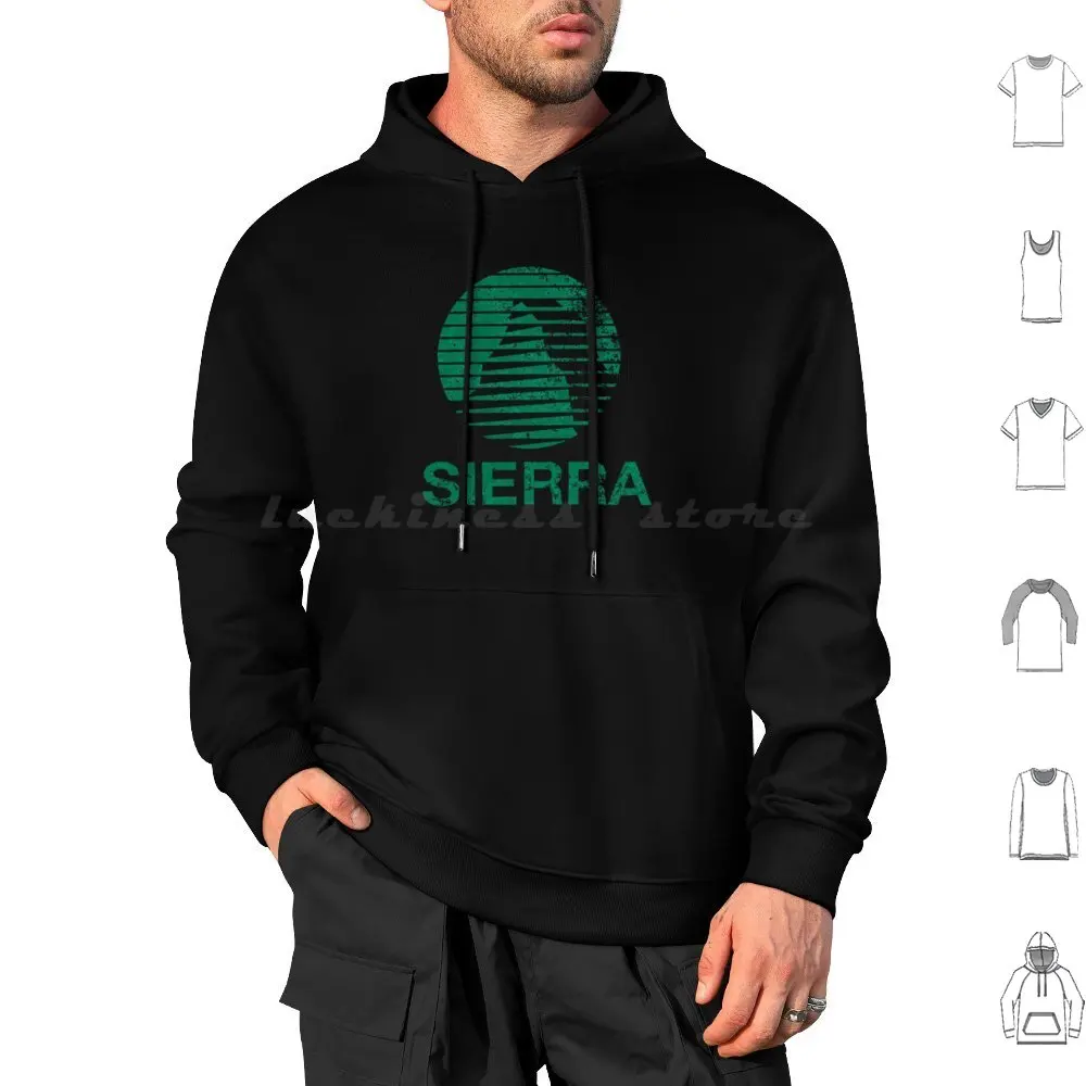 Sierra Faded Classic Hoodie Hoodies Long Sleeve Sierra Classic 80s Adventure Computers Gamer Gaming 90s Dos Point And