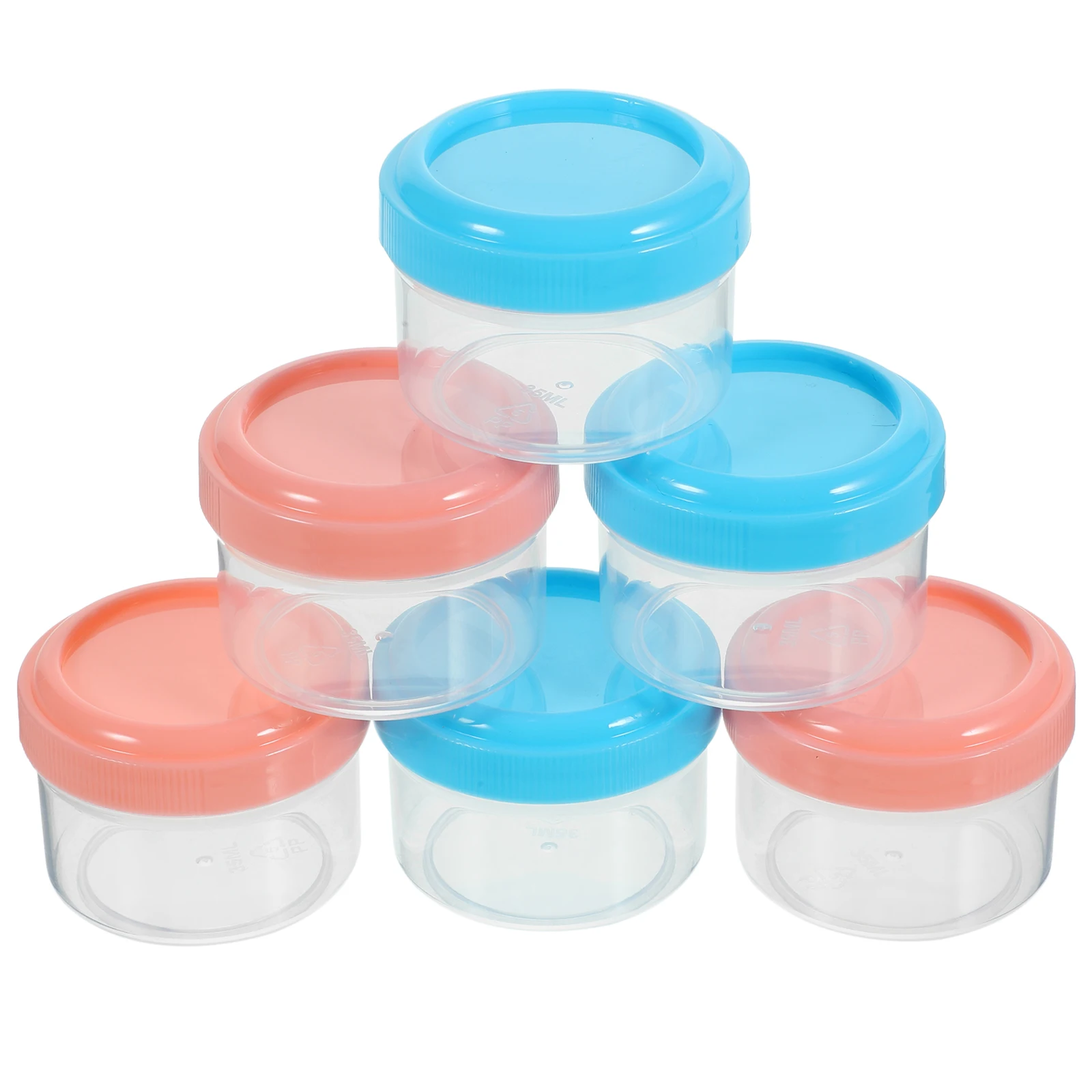 6pcs Salad Dressing Container Small Condiment Container with Lids Sauce Cups Plastic Seasoning Box 35ml Barbecue Spice Jar