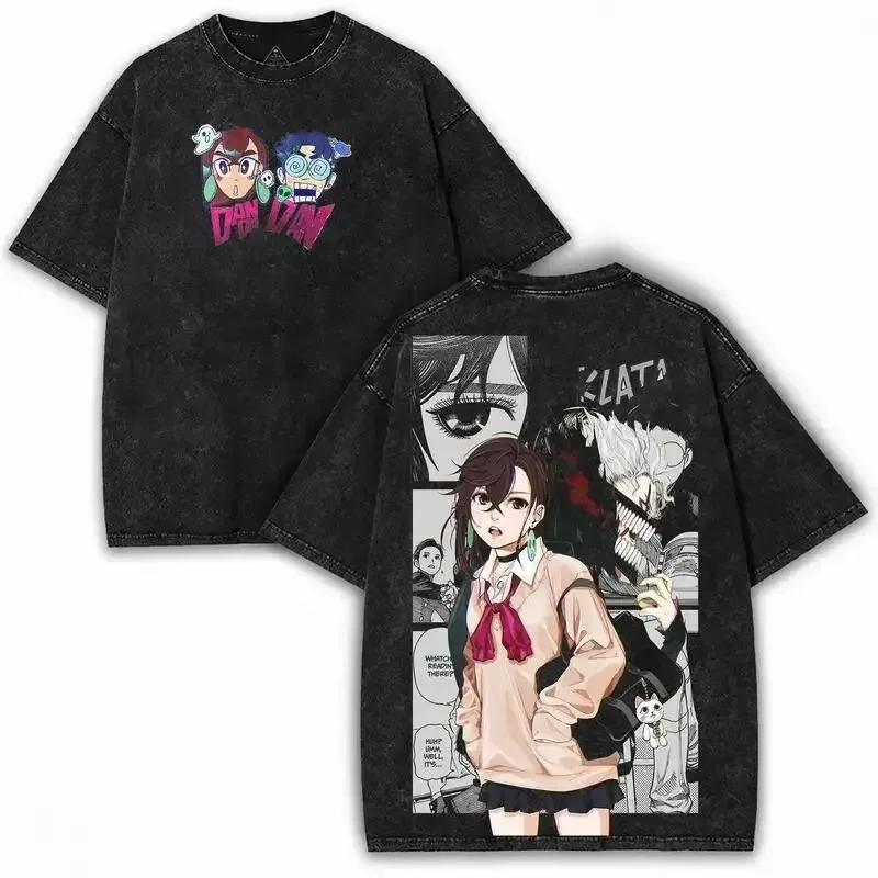 DANDADAN Main Cast & Mascot Themed T-Shirt – Typographic & Character Collage Apparel for Anime/Manga Fans T-shirts