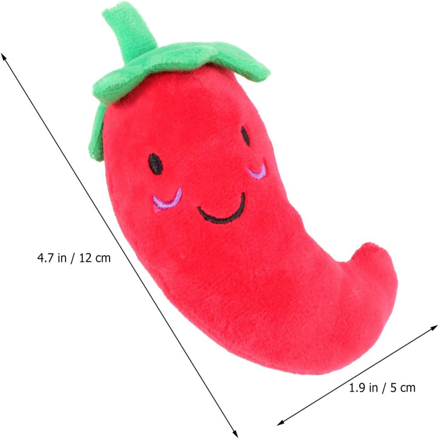 색채롭고 활기찬 인터랙티브 강아지 장난감, 끝이 없는 재미있는 장난감: 빨간 박제 2 개 세트, 고추 모양의 물기