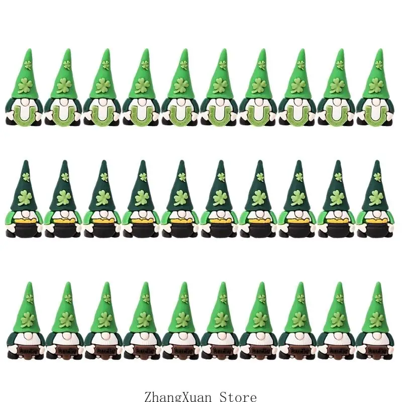 Patricks Day Mini Zwerge Figur Miniatur Irische Kleeblätter Statue Winzige Zwerge 3XUF – Detail 2