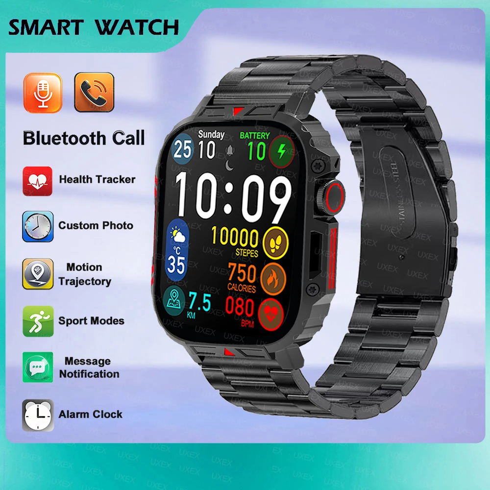 

Businesst Смарт-часы для мужчин 1,95 дюйма HD подарок на день рождения траектория движения беспроводной вызов трекер здоровья индивидуальные фоточасы