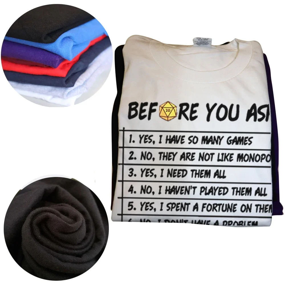 Before You Ask T Shirt Fun Board Game Quotes Geek Short Sleeve O-neck Unisex 100% Cotton T-shirts EU Size