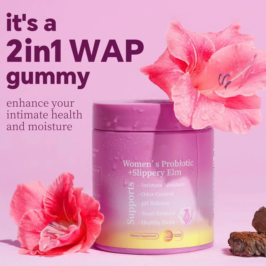 Feminine Probiotics Gummies Supports pH Balance Gut Health & Immune System Pineapple Flavor 60 Count