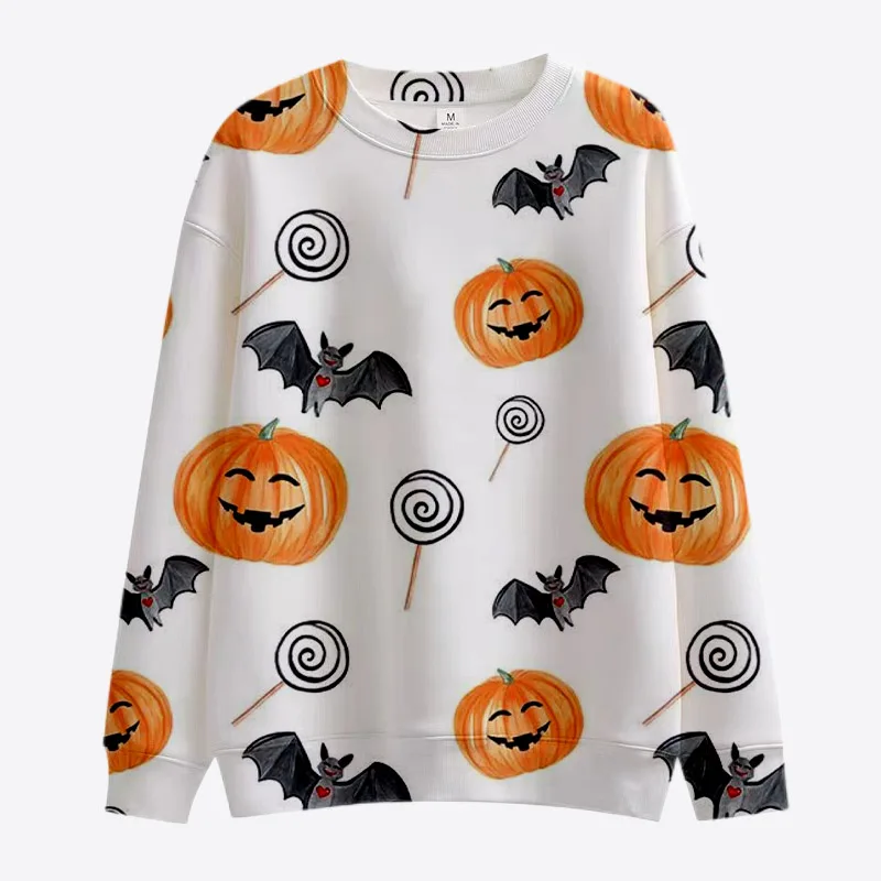 Autumn Horror Halloween Disney Brand Mickey and Minnie Anime Round Neck Fashion Casual Sweater Men\'s Pullover Long Sleeve Top