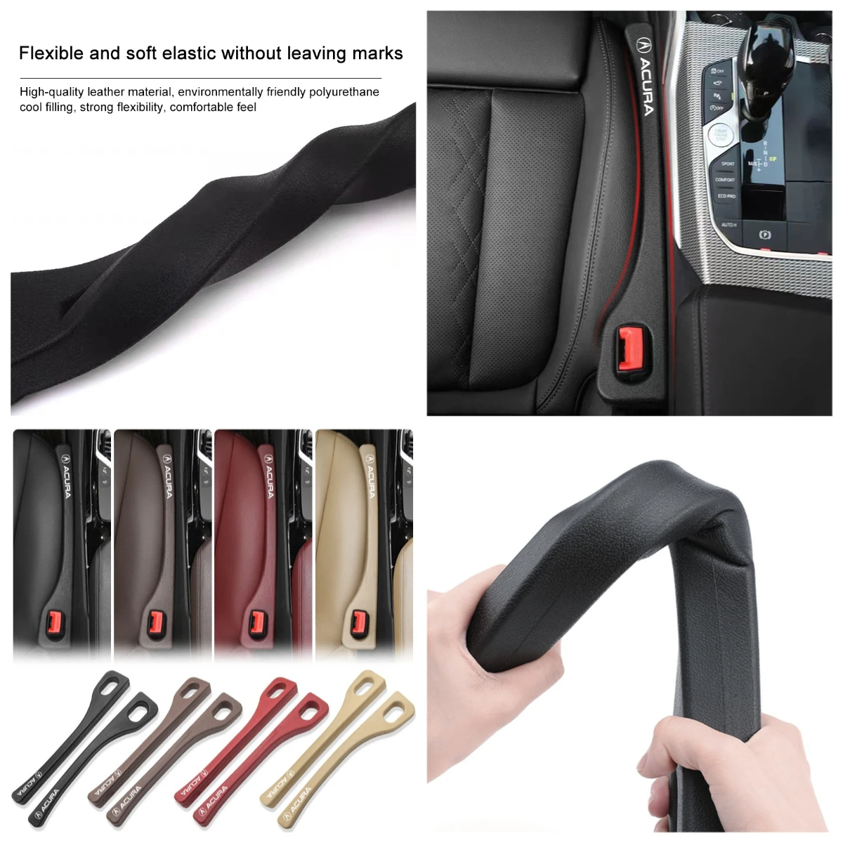 

Car Seat Gap Filler Kit (2Pcs) Side Seam Plug Strips For Acura RDX Integra TLX CDX MDX RDX ZDX ILX Auto Accessories