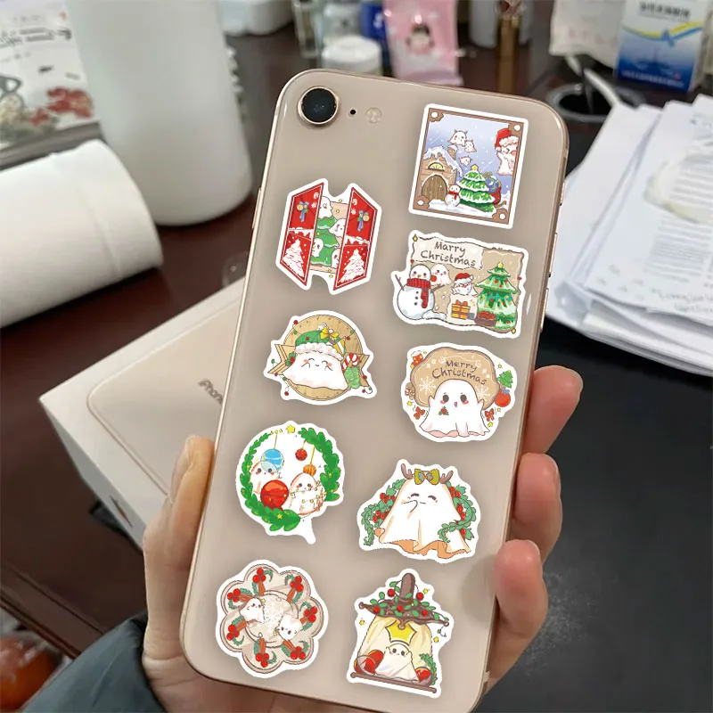 สติกเกอร์ลายผีคริสต์มาส 50 ชิ้น สำหรับตกแต่งเคสมือถือ แล็ปท็อป กระติกน้ำร้อน ของเล่น
