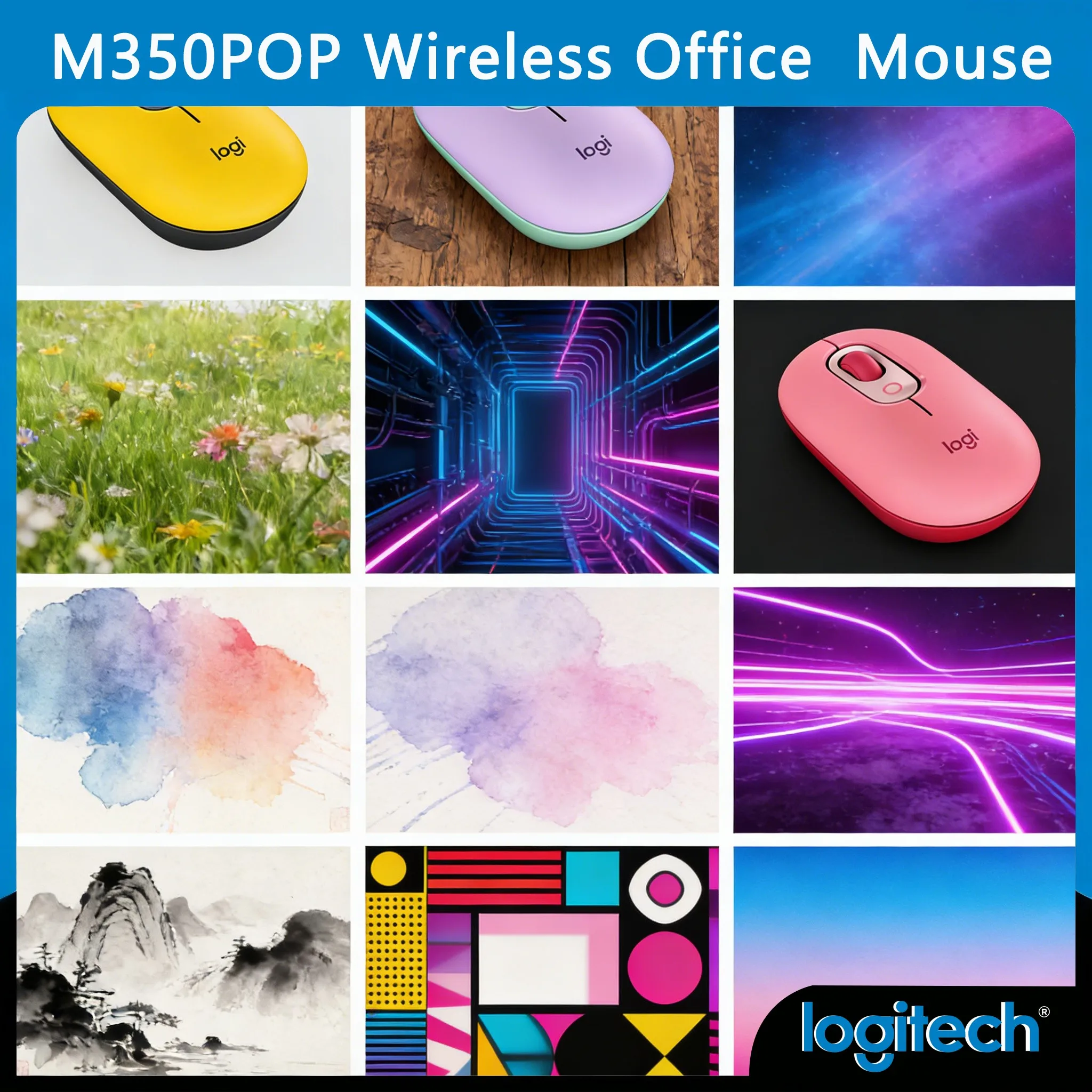 

Logitech M350 /M350POP Wireless Office Mouse SilentTouch Dual Connectivity Nano Receiver 1000 DPI