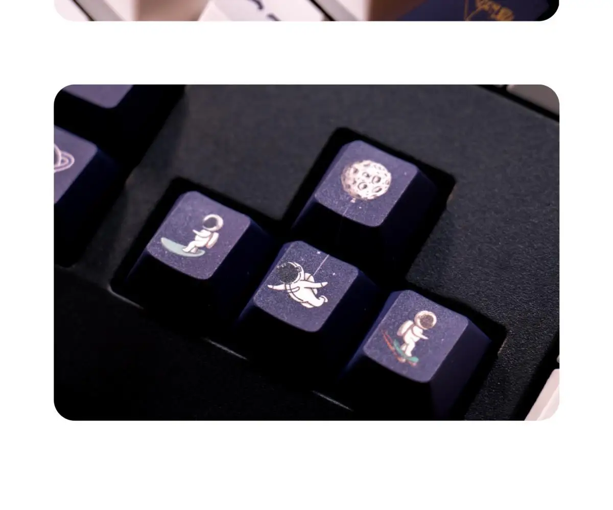 Key Cap 138 Keys Interstellar Exploration Keycap PBT Sublimation Cherry Height for Mechanical Keyboard