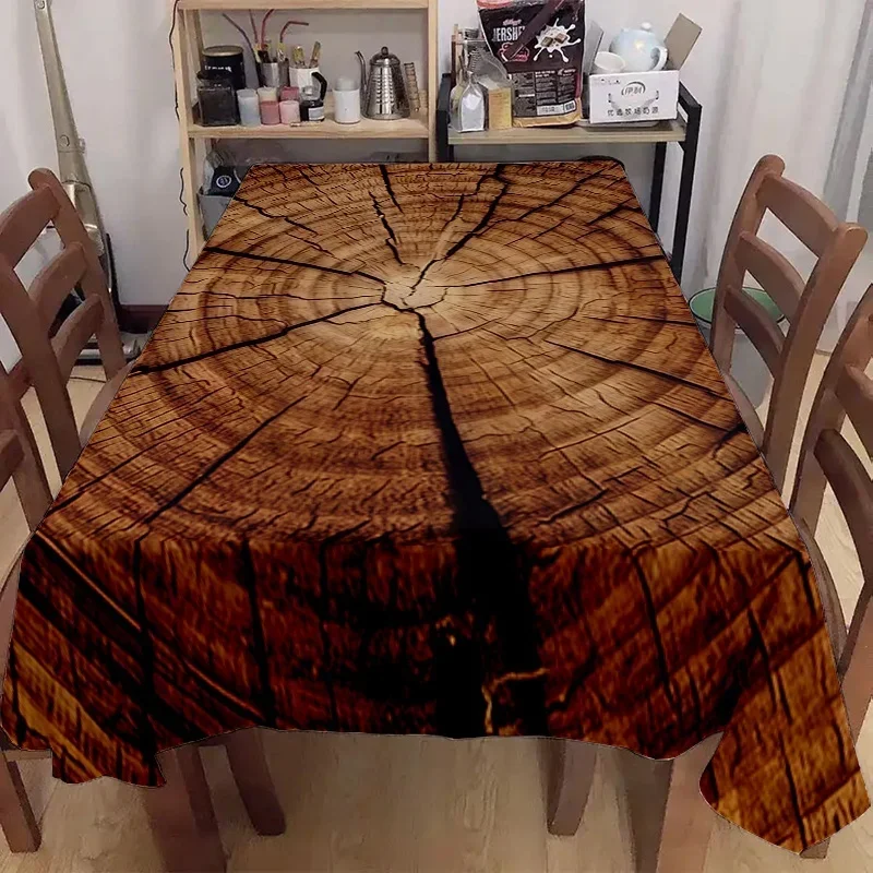 One piece of rustic wood-patterned printed tablecloth, rectangular polyester tablecloth.