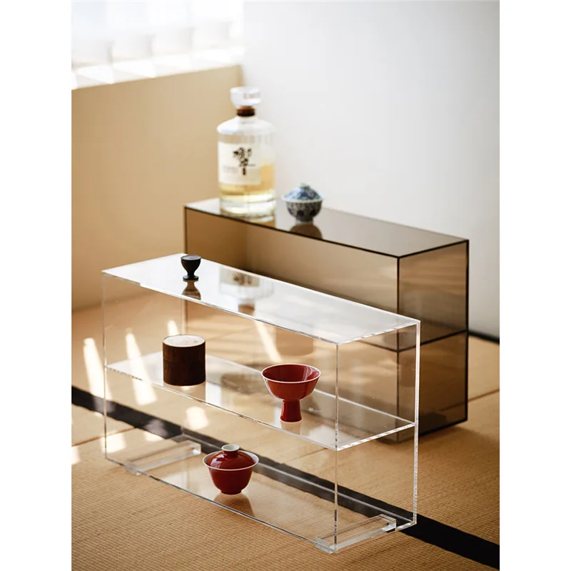 Household transparent tea set Teacup teapot with back plate display stand