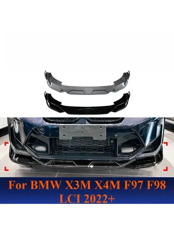 BMW X3M X4M F97 F98 LCI 2022+ 프론트 립 스플리터 범퍼 스포일러 바디 키트 프론트 범퍼 립 트림 개조 액세서리