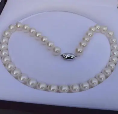 

Fine Jewelry natural pearl 10-11mm round very bright light Pearl necklace 18INCH