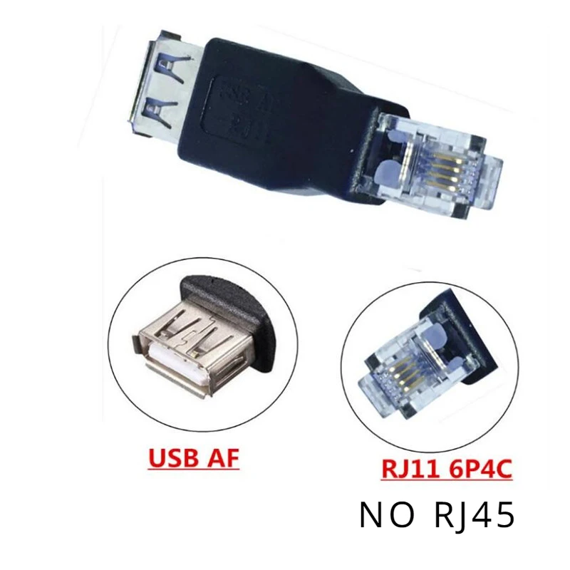 USB 2.0 A Female To RJ11 4Pin 6P4C Male Ethernet Network Phone Connector Adapter