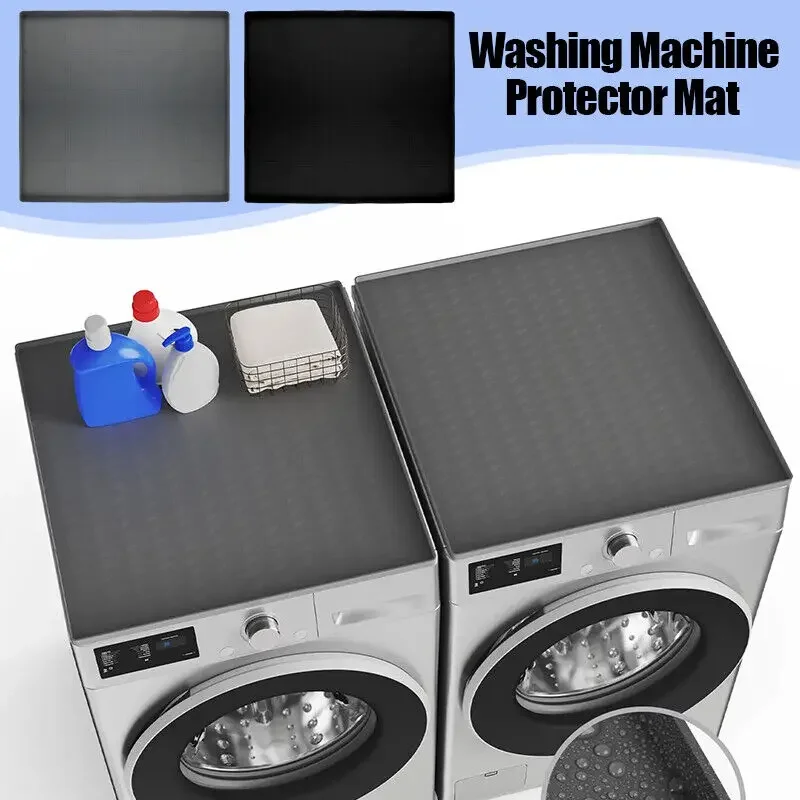 

Solid Washing Machine Dust Cover Waterproof Silicone Washing Machine Protective Pad Washer Dryer Protector Silicone Mat New