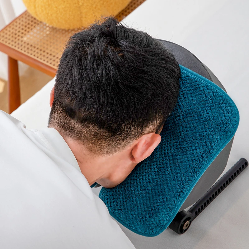 Handuk Penutup Kepala Coral Fleece Berbentuk U Sarung Bantal Wajah Tebal Bantalan Sandaran Kepala Perawatan Wajah Perlengkapan Pijat Kecantikan SPA