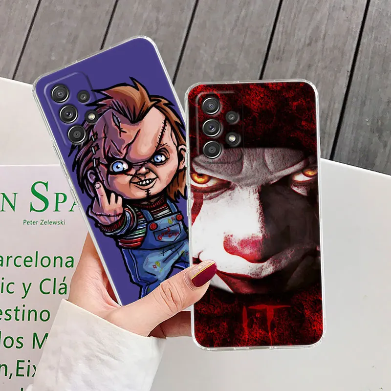 Horror Chucky Doll Childs-play-3 For Samsung Galaxy A55 Case A54 A52 A53 5G A15 A14 A13 A21S A23 A34 A35 A33 A32 A72 Clear Cover