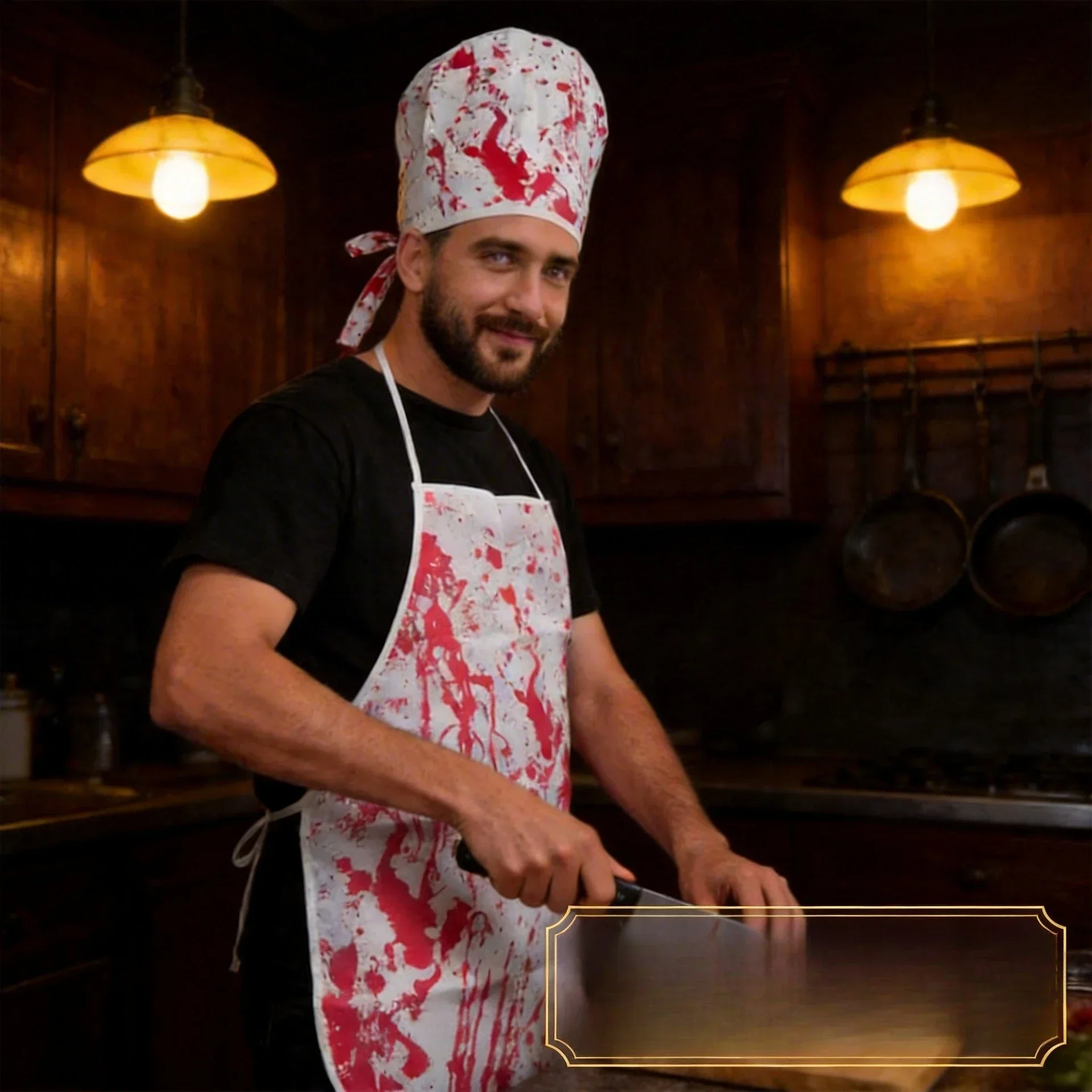 Halloween Bloody Apron Butcher Costume Prop for Adult Women Men