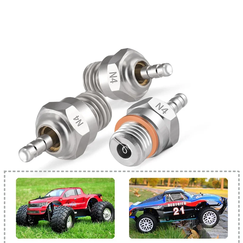 ABOK-5Pcs Hot Glow Plug N4 Spark Nitro Engine Accessories OS For HSP HPI Redcat 1/8 1/10 RC Car Truck