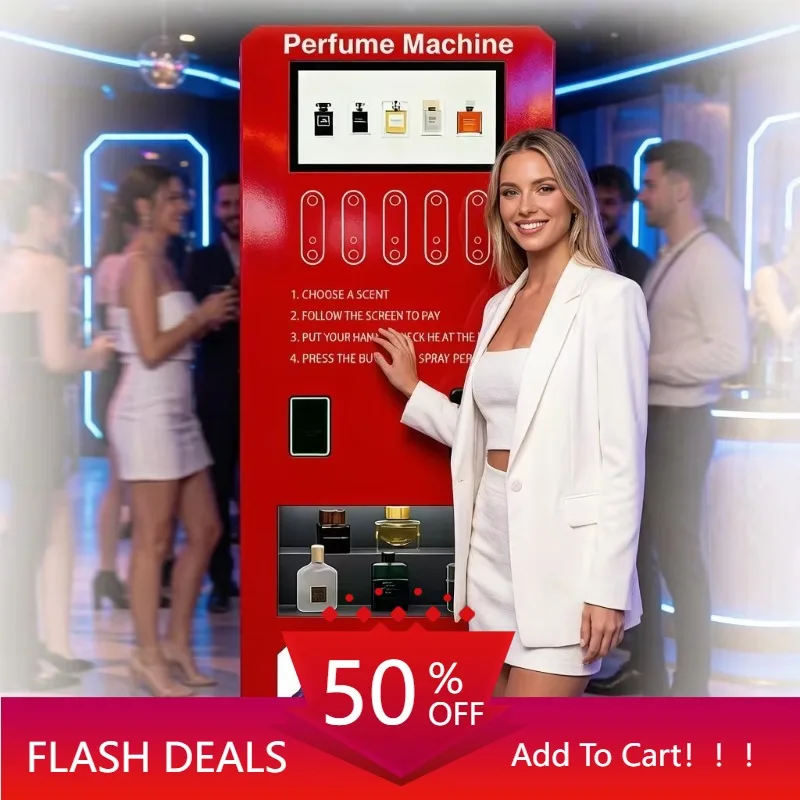 Vertical Metal Automatic Spray Fragrance Vending Machine Touch Screen Cologne Vending Machines Credit Card for Bars Customized
