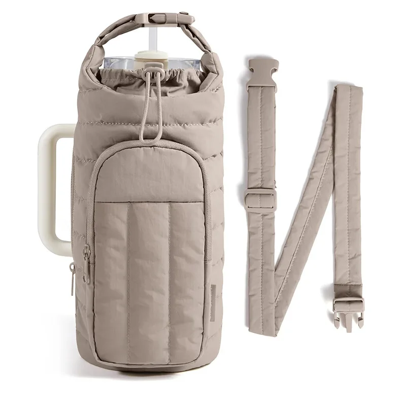 Outdoor Sports Down Kettle Bag Portable Large Capacity Crossbody Water Cup Bag Travel Thermos Cup Cover