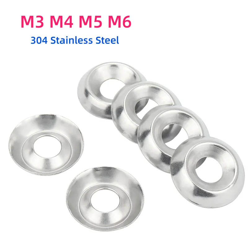 

20/30pcs M3 M4 M5 M6 304 Stainless Steel Bowl Type Conical Washer Countersunk Washers Concave-Convex Hollow Fisheye Gasket