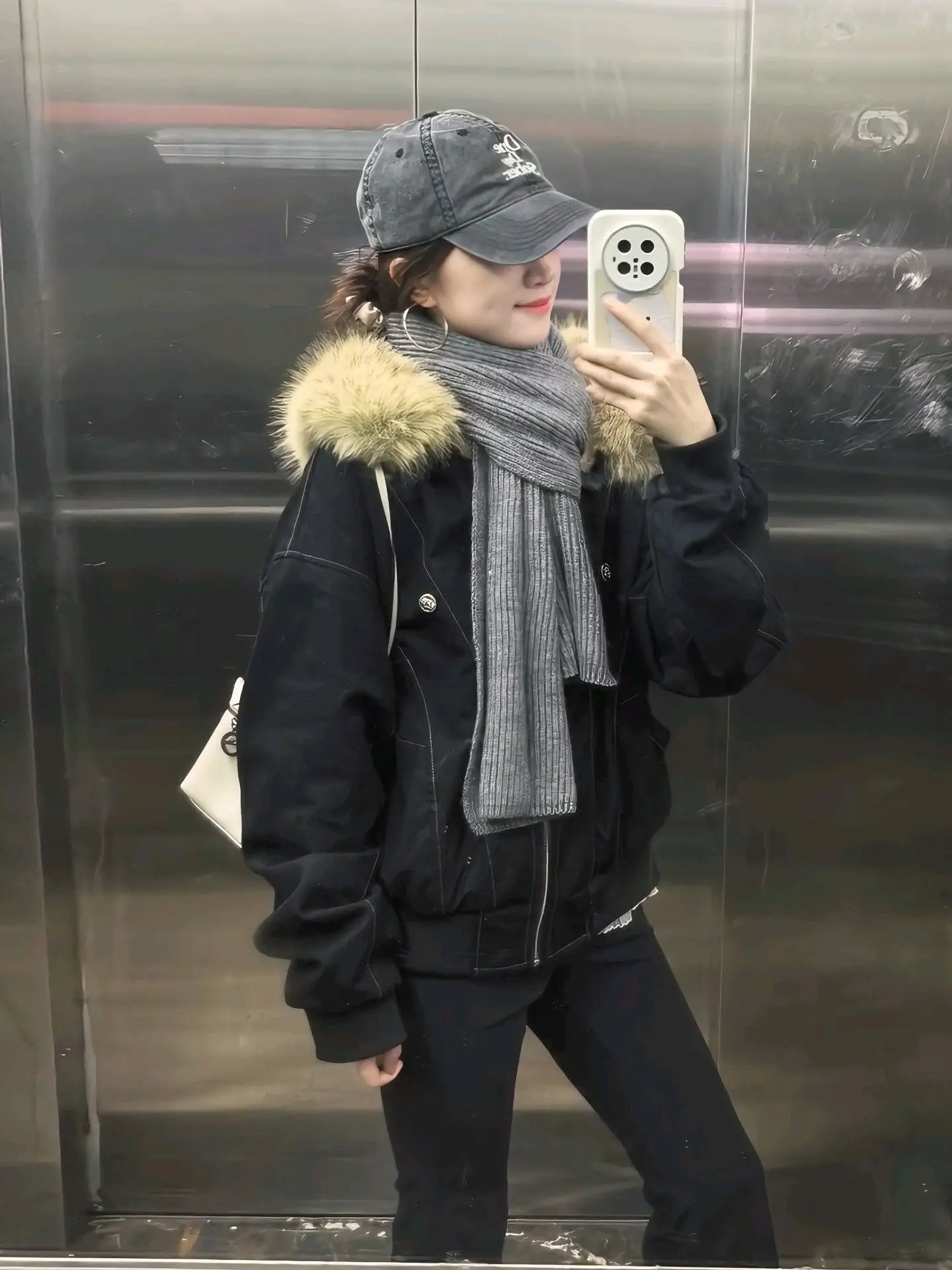 

Parkas Oversize Womens Fall Decoration Japanese Style Graphic Flannel Curve Hip-Hop Soft Medium-Long Cotton-Padded Fuzzy Female