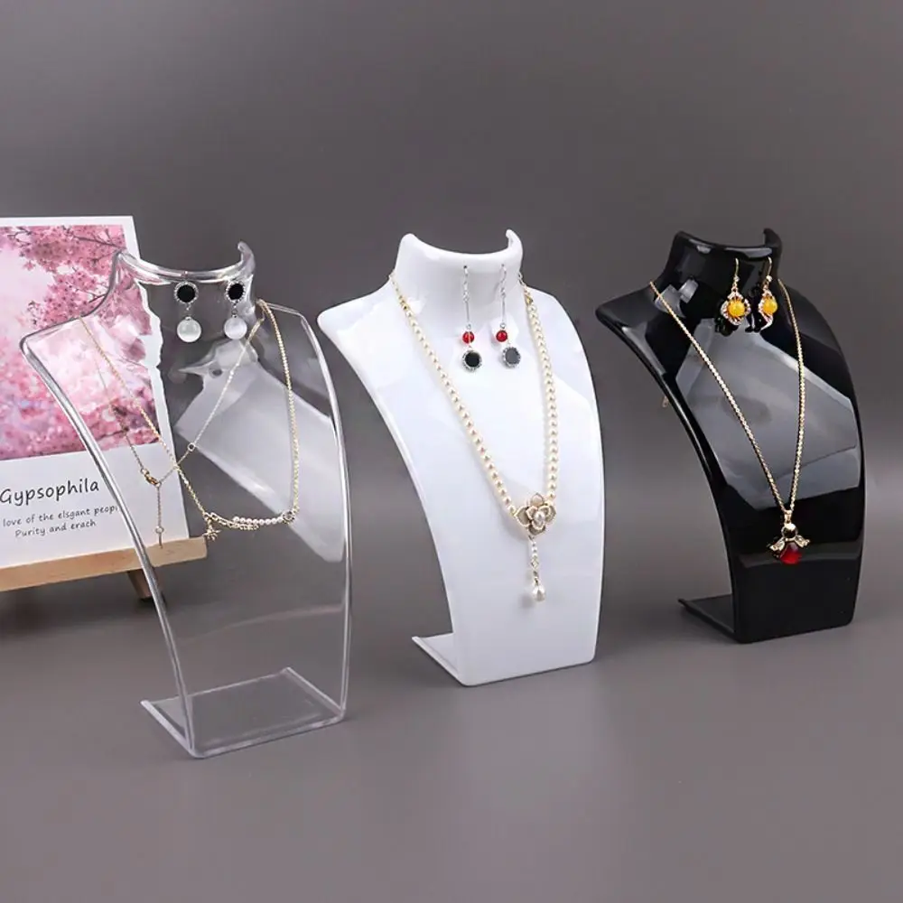 

Plastic Mannequin Necklace Display Bust Stand Jewelry Holder Rack for Necklaces Pendant Earrings Display Stand Shelf