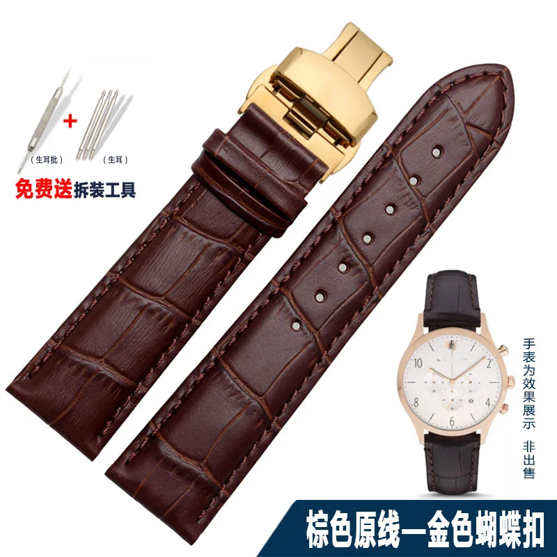 Genuine Leather Watch Strap for Men and Women For Armani AR1945 1946 AR2500 2502 1981 Cowhide Watch Band 14 18 20 22mm Bracelet